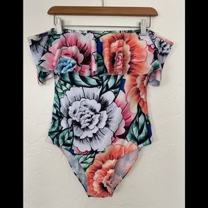 Off-the-shoulder swimsuit